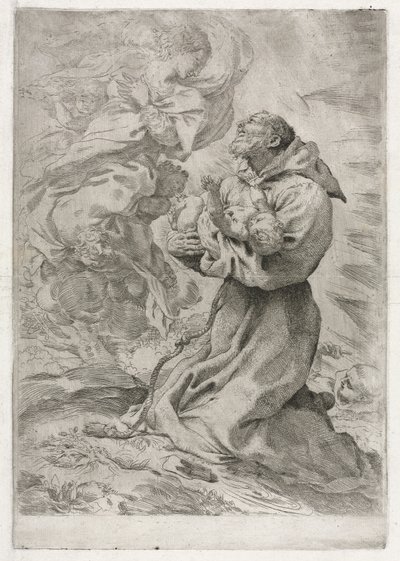Visionen av den helige Franciskus av Assisi, 1590. av Pietro Faccini