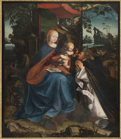 Madonna och barn och St Peter Martyr, 1525 av Pietro Grammorseo