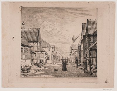 En marknadsstadsgata av Pietro Købke Krohn