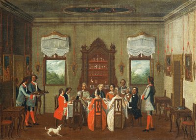 Lunch på Villa, från School of Pietro Longhi av Pietro Longhi