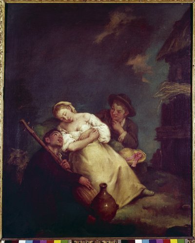 Sleeping Agriculture - Målning av Pietro Longhi (1702-1785), olja på duk, 61x50 cm, cirka 1750. Venedig, Querini Stampalia Foundation av Pietro Longhi