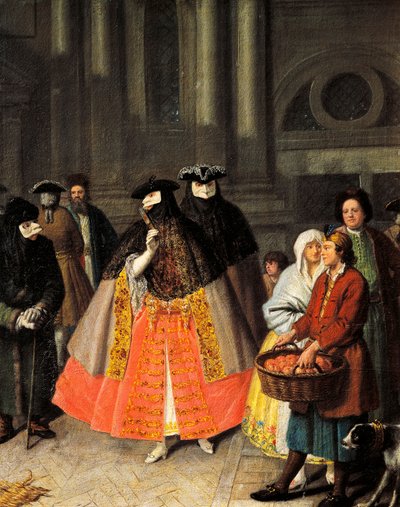 Samtal mellan Baute-masker, av Pietro Longhi (1701-1785) av Pietro Longhi
