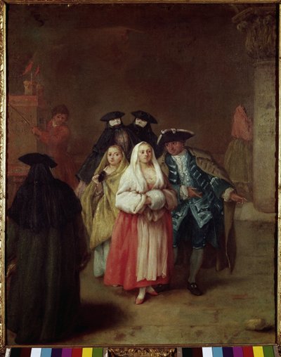Den nya världen - målning av Pietro Longhi (1702-1785), olja på duk, 61x49 cm, cirka 1756. Venedig, Querini Stampalia Foundation av Pietro Longhi