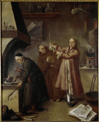 Alkemistens labb. Målning av Pietro Longhi (1702-1785) Museum of Palazzo Ca 