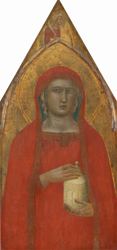 Sankta Maria Magdalena, med en ängel [vänster panel] av Pietro Lorenzetti