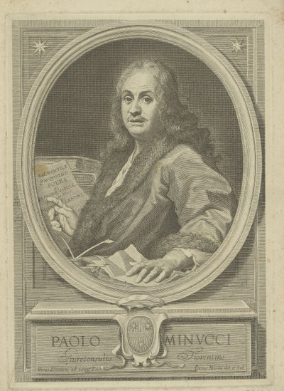 Porträtt av poeten Paolo Minucci 1606-1695, 1720-talet. av Pietro Masini