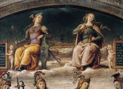 Mod och nykterhet, detalj (fresk av Pietro Perugino