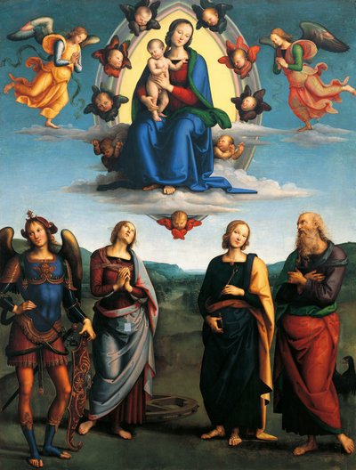 Madonna in Glory, ca 1500-1501, av Pietro Perugino (ca 1450-1523), olja på trä, 330x265 cm. av Pietro Perugino