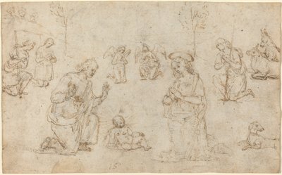Tillbedjan av herdarna av Pietro Perugino