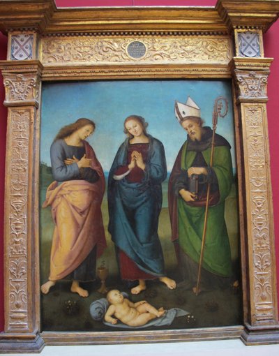 Tillbedjan av barnet av Pietro Perugino