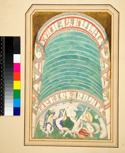 Kopia av en mosaik av Hylas och nymferna (svart krita, en del med penna och brunt bläck. färgad med akvarell) av Pietro Santi Bartoli
