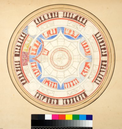 Volta di Giove i Domus Aurea (svart krita, en del med penna och brunt bläck. färgad med akvarell) av Pietro Santi Bartoli