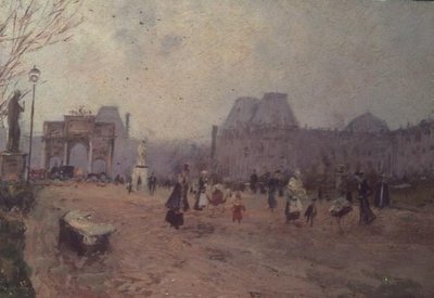 Utsikt över Tuilerieträdgårdarna, Paris av Pietro Scoppetta