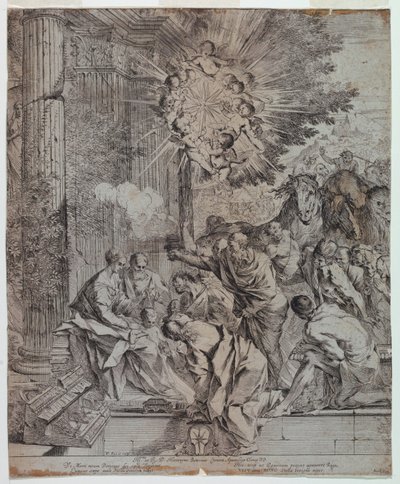 Tillbedjan av Magi av Pietro Testa