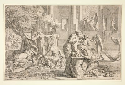 Achilles födelse och barndom av Pietro Testa