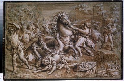 ""La conversion de saint Paul"" (The Conversion of Saint Paul) Bläckteckning av Pietro Berrettini dit Pietro da Cortona av Pietro da Cortona
