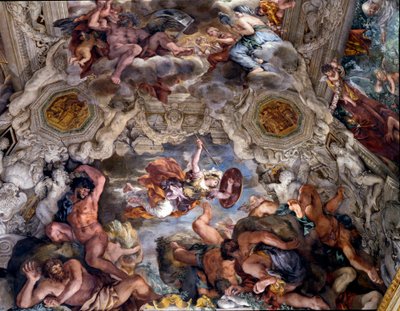 Den gudomliga försynens triumf Detalj av målningen av stenen av Cortona (Pietro Berrettini dit Pietro da Cortona av Pietro da Cortona