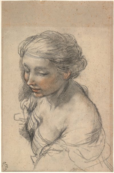 Byst av en ung kvinna som vändes åt vänster, 1637 av Pietro da Cortona