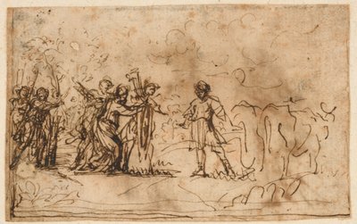 CIncinnatus kallad från fältet, studera för "Storia di Cincinnato", Galleriet i Villa Sacchetti (nu Chigi), Castelfusano av Pietro da Cortona