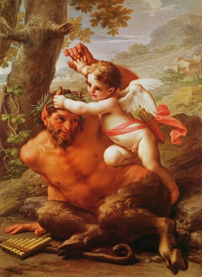 Cupid och Pan av Pietro da Cortona