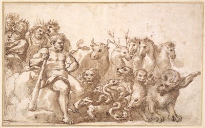 PD.10-1922 Allegory of the Labours of Hercules (penna och bläck och tvätt) av Pietro da Cortona