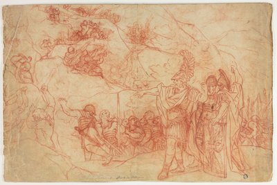 Romersk befälhavare som beordrar attack av Pietro da Cortona
