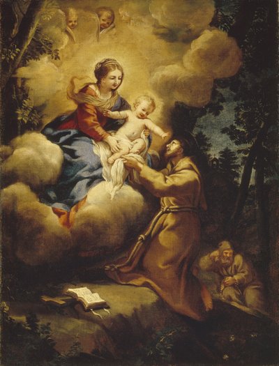 Visionen av Saint Francis, 1640-talet av Pietro da Cortona