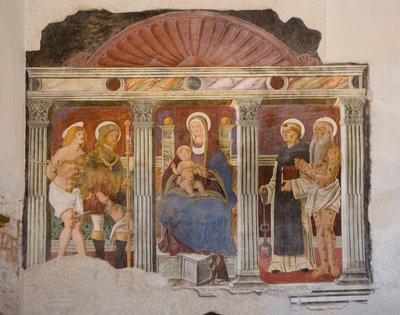 Saint Pietro och Paolo kyrka, Valvasone, Friuli, Italien (fresk) av Pietro da Vicenza