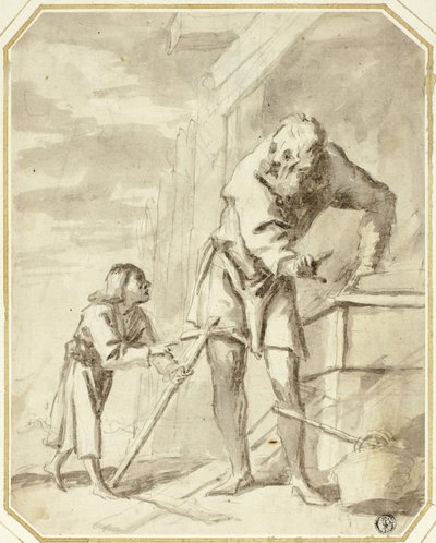 Saint Joseph med Jesusbarnet i hans snickeri av Pietro della Vecchia