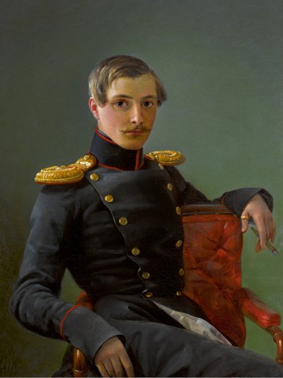 Porträtt av Andrei Nikolaevich Karamzin 1814-1854, 1836. av Pimen Nikitich Orlov