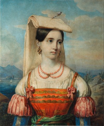 Porträtt av Sophia Michailovna Sollogub, 1840-talet av Pimen Nikitich Orlov