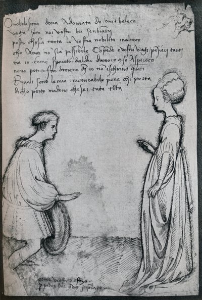 En kärleksduett, c1400-talet, 1925 av Antonio Pisanello