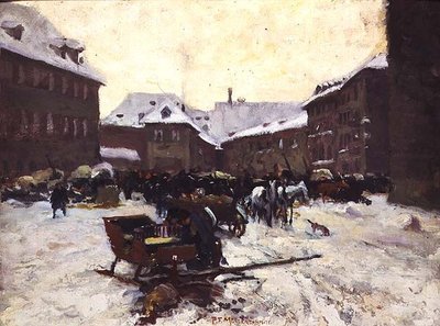 Vinter stadsbild av Pius Ferdinand Messerschmitt