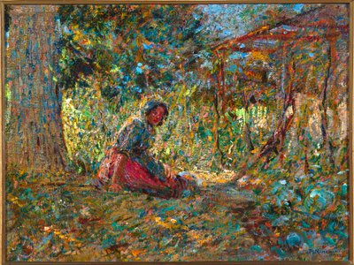 I trädgården, c.1891 av Plinio Nomellini