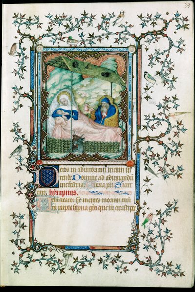 Födelsekyrkan. Från Petites heures du Duc de Berry ... av Pol de Limbourg