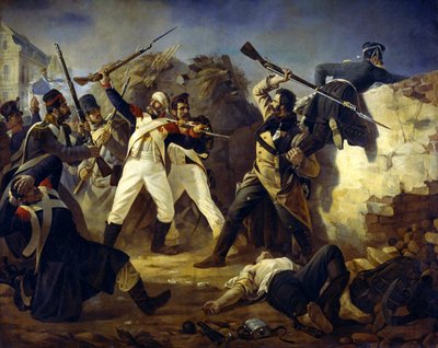 Grenadjären Leonty Korennoys hjältedåd, 1846. av Polidor Ivanovich Babaev