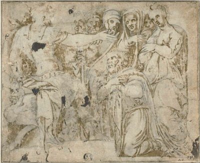 Familj av Darius före Alexander av Polidoro da Caravaggio
