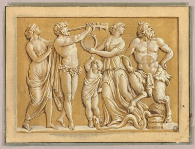 Satyr, faun och nymfer av Polidoro da Caravaggio