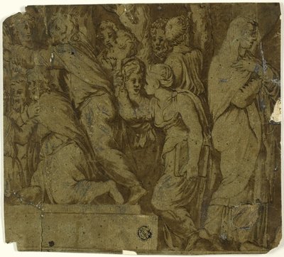 Berättelsen om Niobe: Tillbedjare; Latona av Polidoro da Caravaggio