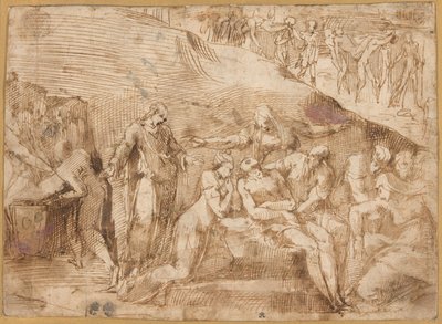Kristi klagan (recto och verso) av Polidoro da Caravaggio