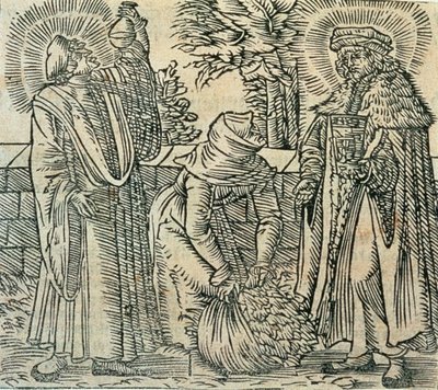 Samla örter för medicin, 1534 av Polish School