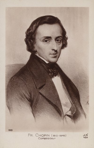 Frederic Chopin, polsk kompositör och pianist (1810-1849) av Polish School