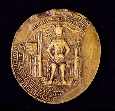 Sigill av Ludvig I (1326-82) den store, kung av Polen av Polish School