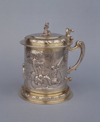 Tankard med scener ur profeten Elias liv (förgyllt silver och silver) av Polish School