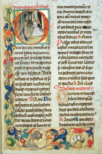 Bebådelsen från påvlig biskop Erasmus Ciolek, ca 1510 (tempera & guld på pergament) av Polish School