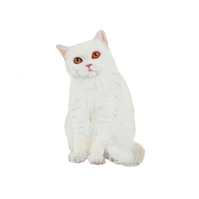 British Shorthair White, 2014 (akvarell  gouache på papper) av Polly Horner