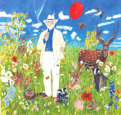 Grandpa, 2022 (akvarell  gouache på papper) av Polly Horner