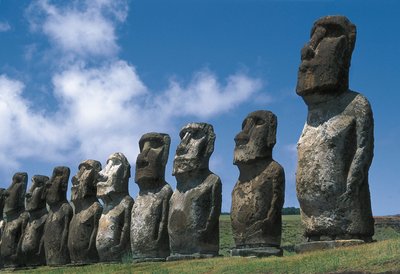 Moai-statyer, Rapa Nui National Park, Påskön, Chile av Polynesian Polynesian