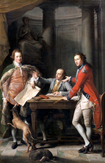 "Sir Watkin Williams Wynn, Thomas Apperley och kapten Edward Hamilton", 1768-72 av Pompeo Batoni