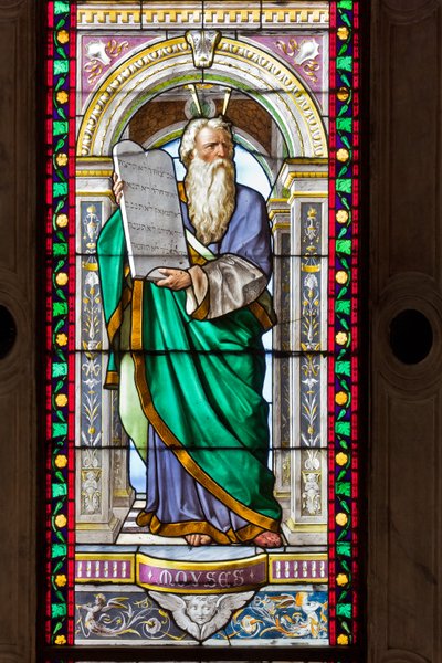 Genua, Duomo (St Lawrence Cathedral), Johannes Döparens kapell: målade glasögon av Pompeo Bertini av Pompeo Bertini